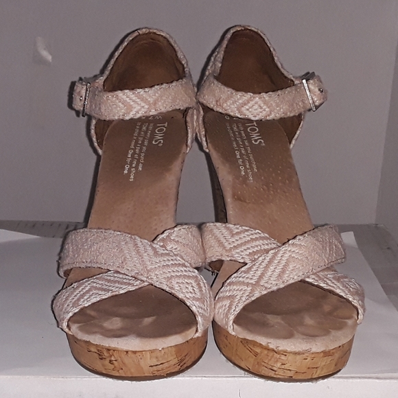 Toms Sienna Cork Platform Wedges - 7.5 - EUC - Picture 4 of 11